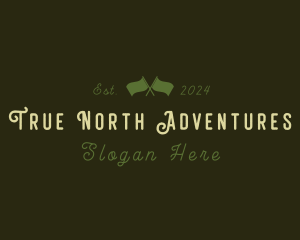 Camping Flag Adventure logo design