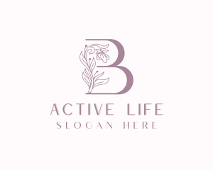 Stylish Floral Salon Letter B logo