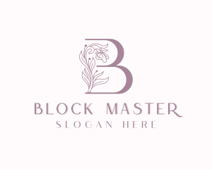 Stylish Floral Salon Letter B logo design