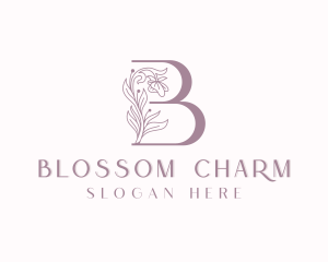 Stylish Floral Salon Letter B logo design