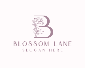 Stylish Floral Salon Letter B logo design