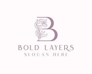 Stylish Floral Salon Letter B logo design