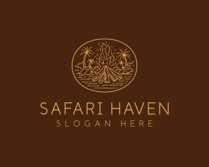 Safari Camp Bonfire logo design