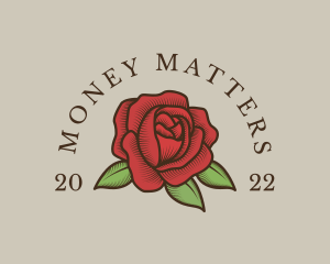 Red Floral Rose Logo