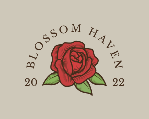 Red Floral Rose logo