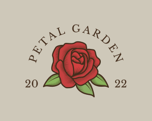 Red Floral Rose logo design