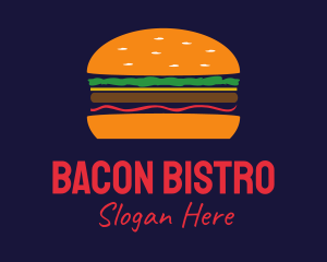 Bacon Hamburger Burger logo design