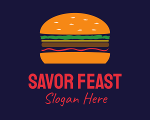 Bacon Hamburger Burger logo
