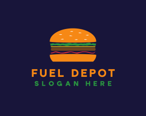 Bacon Hamburger Burger logo design