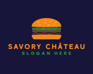 Bacon Hamburger Burger logo design