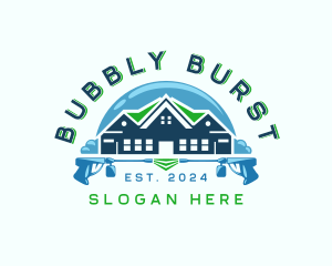 Bubble Cleaning Power Wash logo design