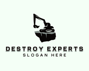 Excavator Mining Quarry logo design