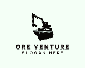 Excavator Mining Quarry logo design