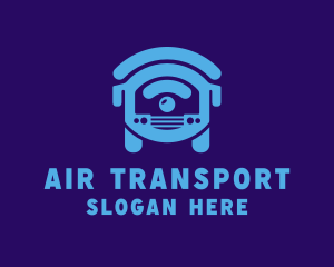 Blue Online Transport logo design