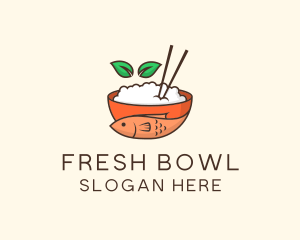 Fish Rice Bowl logo design