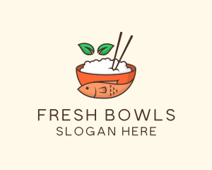 Fish Rice Bowl logo design