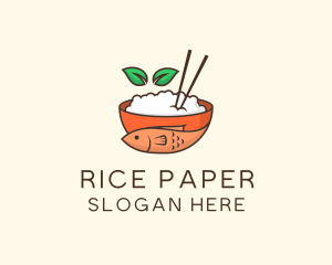 Fish Rice Bowl logo design