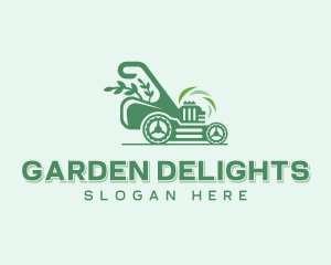 Lawn Mower Gardening logo design