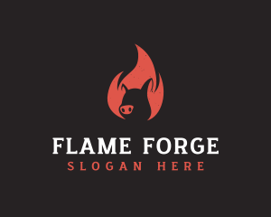 Flame Pig Barbecue logo design