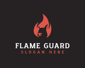 Flame Pig Barbecue logo design