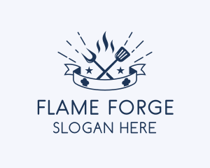 Flame Barbecue BBQ  logo design