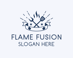 Flame Barbecue BBQ  logo design