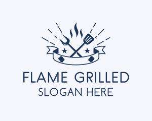 Flame Barbecue BBQ  logo design