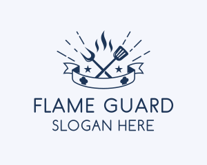 Flame Barbecue BBQ  logo design