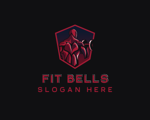 Dumbbell Fitness Muscle logo design