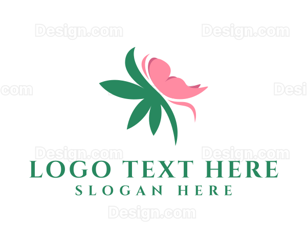 Cannabis Herb Butterfly Logo