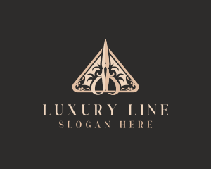 Luxury Scissors Hair Stylist  logo design