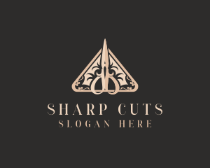 Luxury Scissors Hair Stylist  logo design