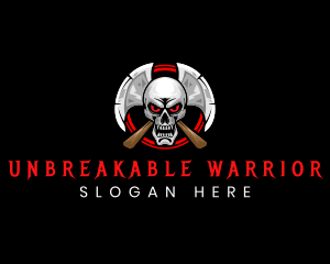 Skull Axe Warrior logo design