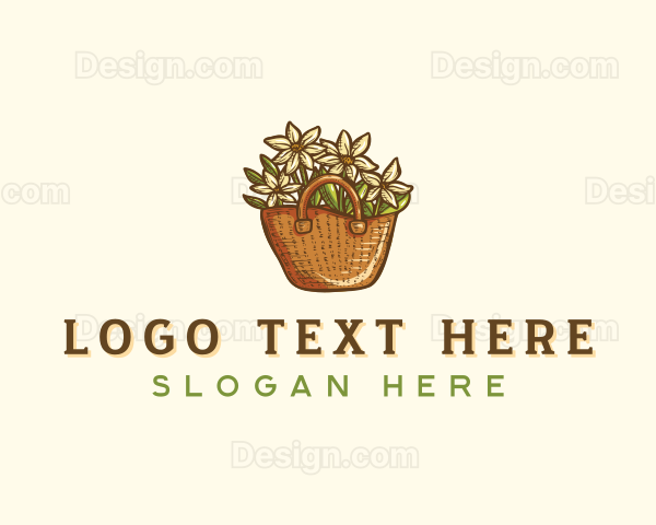 Gardening Flower Basket Logo