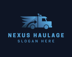 Logistics Arrow Truck logo design