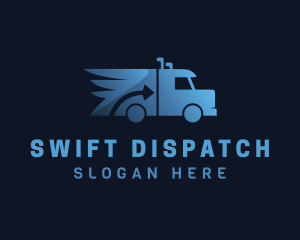 Logistics Arrow Truck logo design