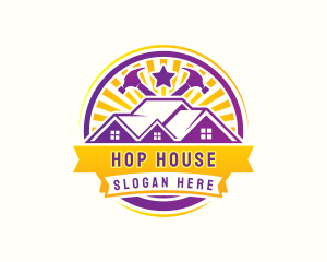 House Roofing Construction logo design