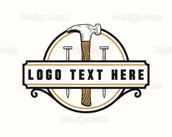 Hammer Nail Handyman Logo