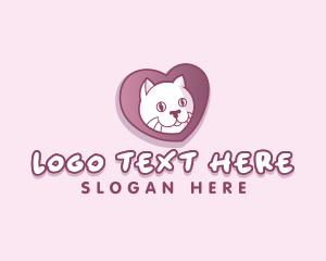 Cute Kitty Cat Heart logo