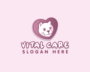 Cute Kitty Cat Heart Logo