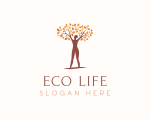 Eco Woman Tree logo design