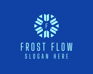 Winter Snowflake Ski  logo design