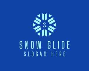 Winter Snowflake Ski  logo design