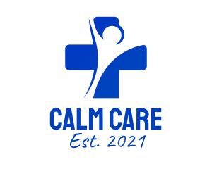 Blue Human Medical Cross  logo