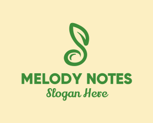 Musical Note Leaf logo design