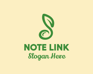 Musical Note Leaf logo design