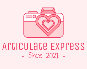 Pink Heart Camera logo design