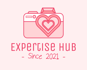 Pink Heart Camera logo design