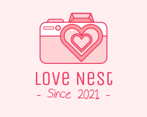 Pink Heart Camera logo design
