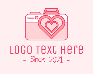 Heart - Pink Heart Camera logo design
